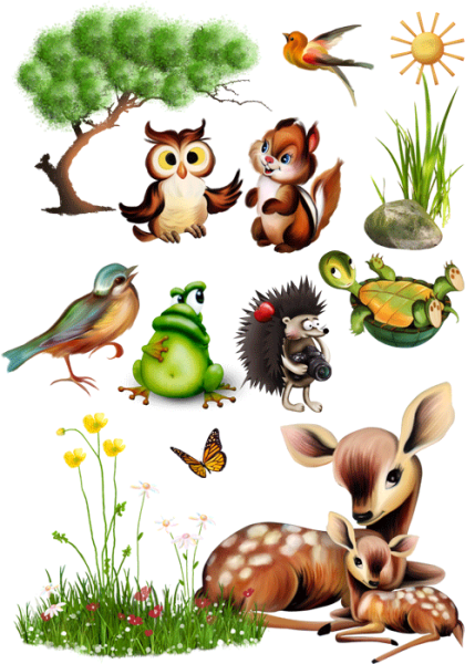 Лесные зверюшки для детей