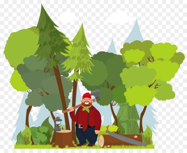 Лесоруб на прозрачном фоне