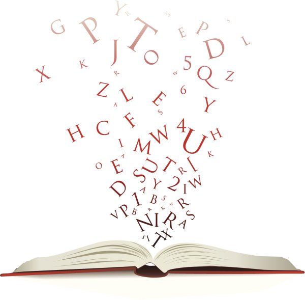 Летящие буквы на прозрачном фоне