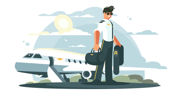 Пилот для детей на прозрачном фоне