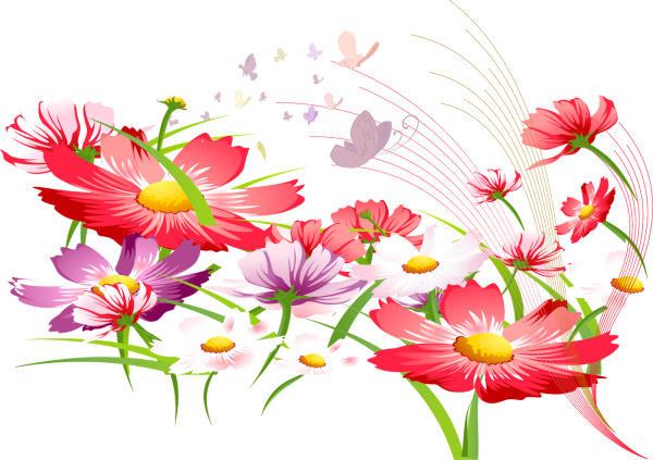 Цветы вектор на прозрачном фоне