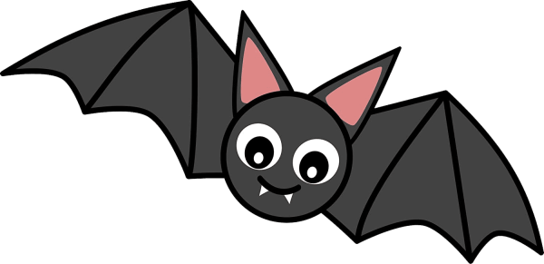 Летучая мышь на белом фоне мультяшка