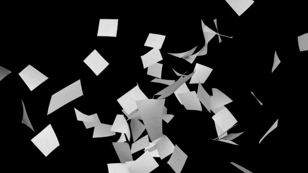 Разлетающиеся листы бумаги