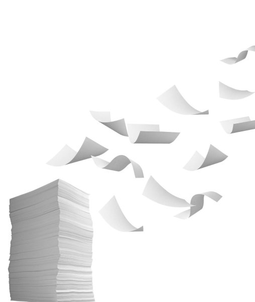 Летящие листы бумаги