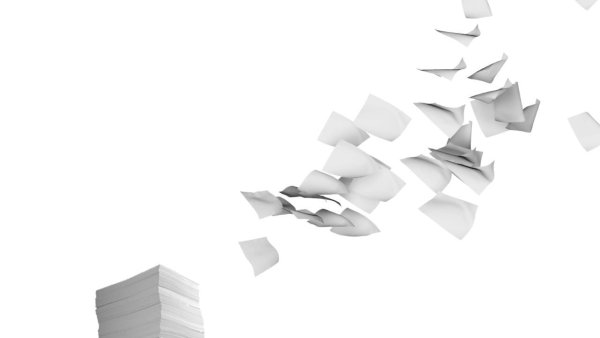 Летящие листы бумаги