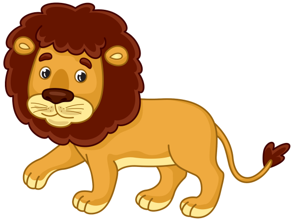 Лев на белом фоне для детей
