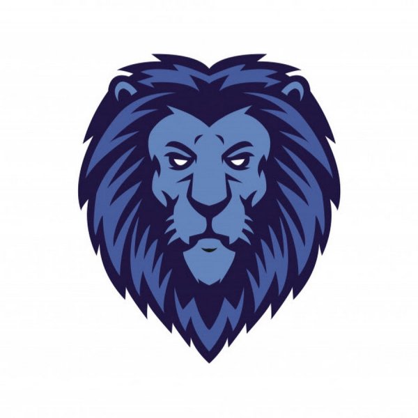 Лев на синем фоне