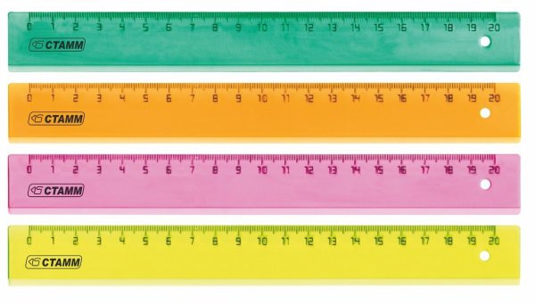 Линейка пластик "СТАММ", 20 см