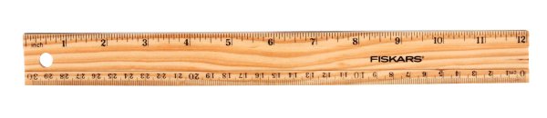 Линейка ученическая деревянная