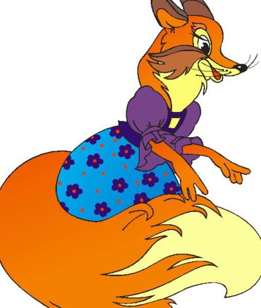 Сказочная лиса на прозрачном фоне