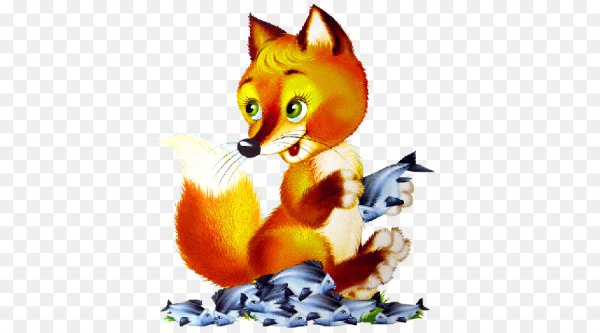 Лиса из сказки на белом фоне