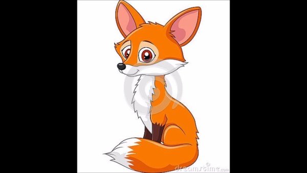 Лисенок на белом фоне мультяшный