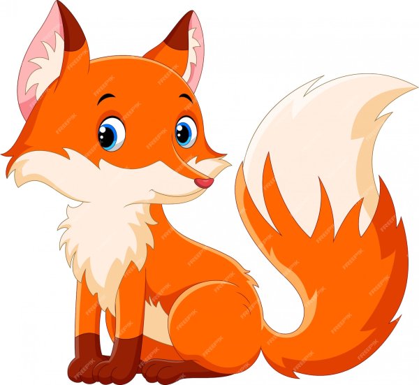 Мультяшная лиса с хвостом