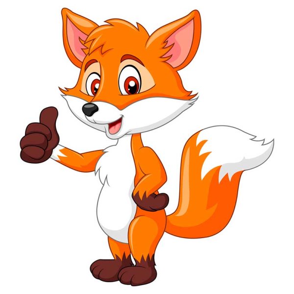 Лиса картинка для детей на прозрачном фоне