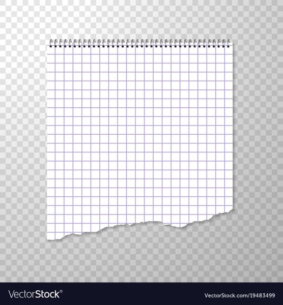 Оборванный лист в клетку