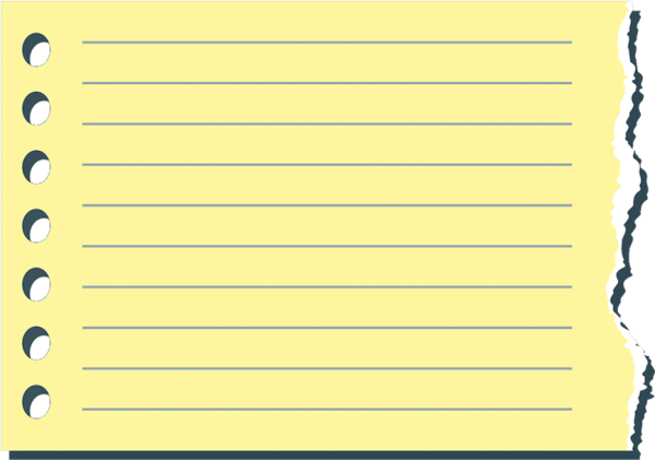 Блокнотный лист на прозрачном фоне
