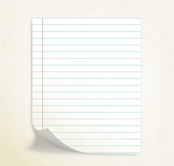 Листочек бумаги в линейку