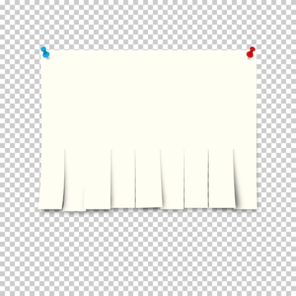 Бумага объявление с отрывными документами на прозрачном фоне