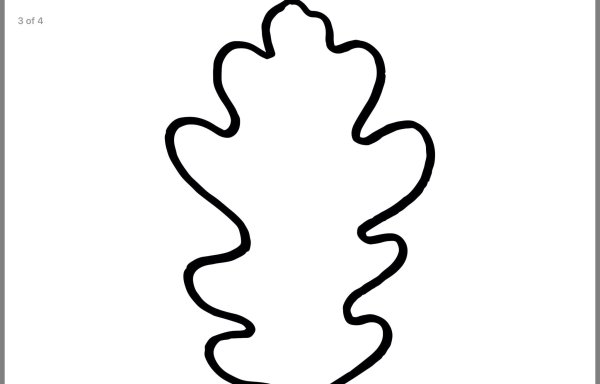 Лист дуба трафарет