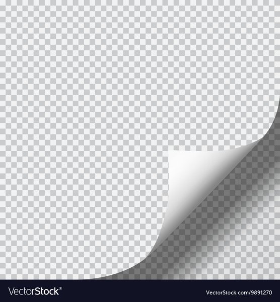 Лист с загнутым уголком на прозрачном