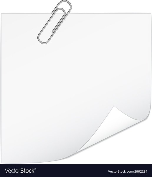 Листок бумаги со скрепкой