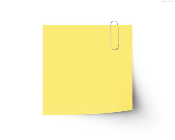 Желтый стикер с кнопкой