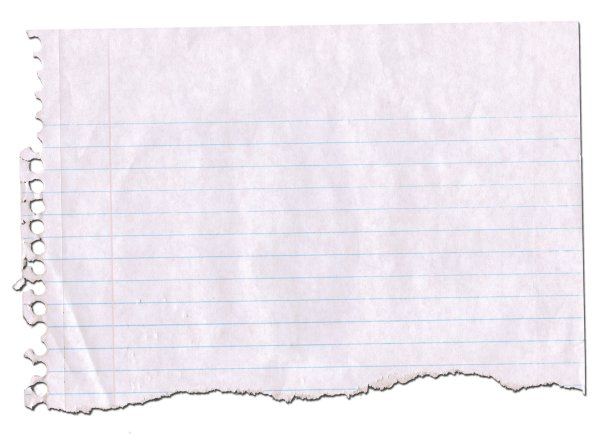 Лист вырванный из тетради