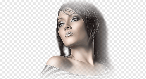 Портрет девушки на прозрачном фоне