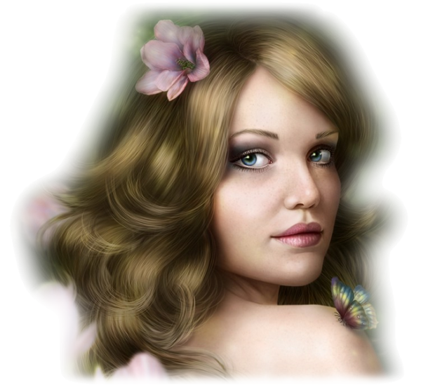 Портрет девушки на прозрачном фоне