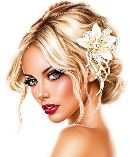 Портрет девушки на прозрачном фоне