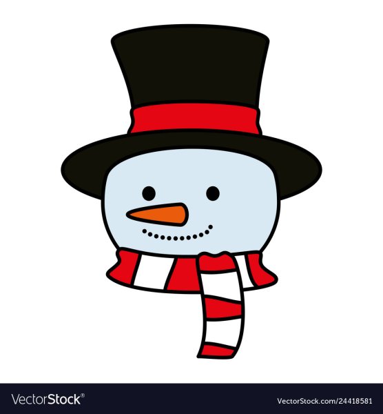 Голова снеговика цветная