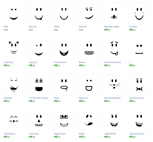 Лицо РОБЛОКС