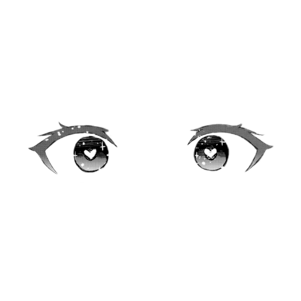 Аниме глаза чёрно белые