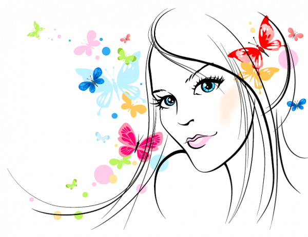 Девочка векторное изображение