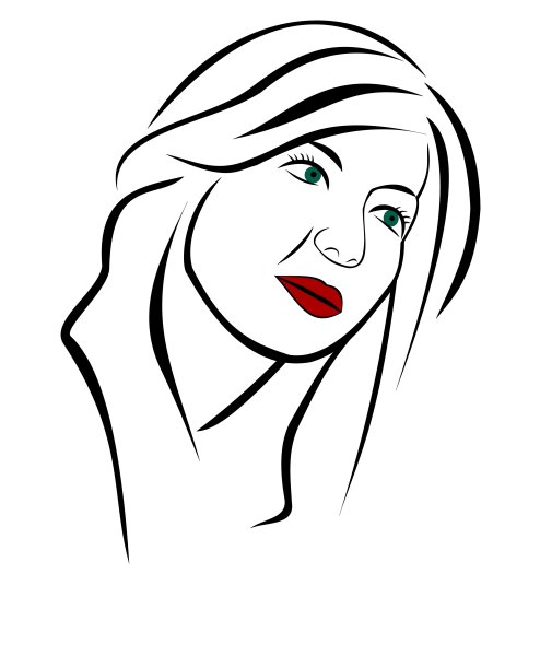 Очертания лица девушки