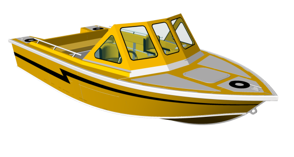 Катер на прозрачном фоне