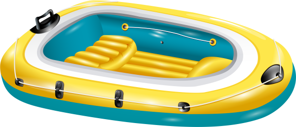 Надувная лодка на прозрачном фоне