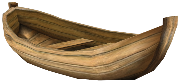 Лодка деревянная на прозрачном фоне