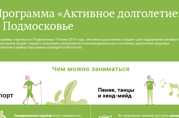 Активное долголетие в Подмосковье брендбук