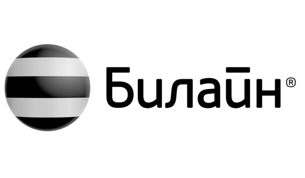 Логотип Билайн черно белый