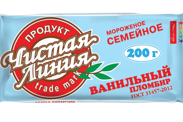 Мороженое «чистая линия» семейное пломбир, 450 г