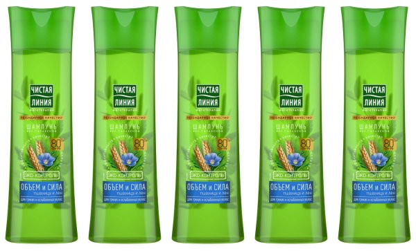 Шампунь чистая линия пшеница и лен 400