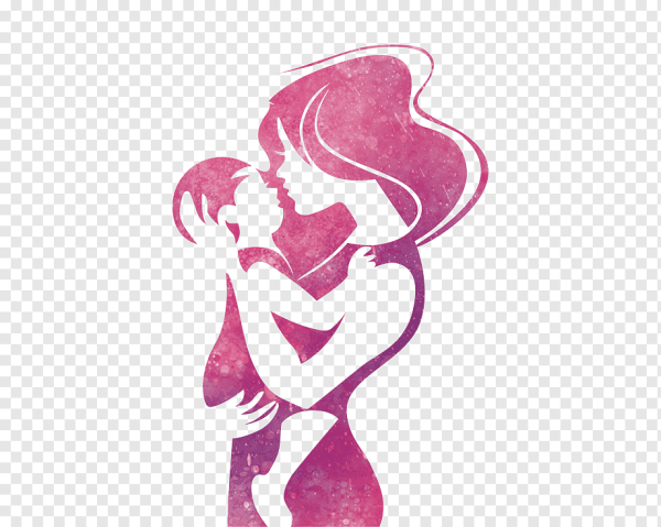 Силуэт мамы с ребенком