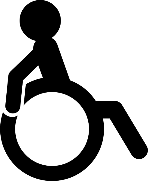 Человек на инвалидной коляске значок