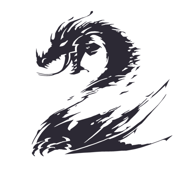 Черный дракон на прозрачном фоне