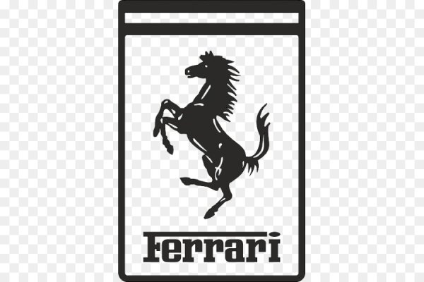 Знак Феррари черно белый