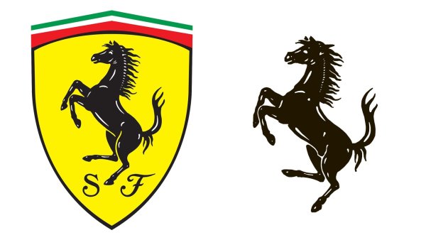 Феррари буква логотип рисунок шаблон