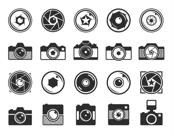 Стилизованный объектив фотоаппарата