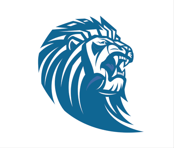 Логотип синий Лев