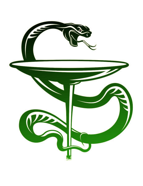 Змея с чашей символ медицины вектор